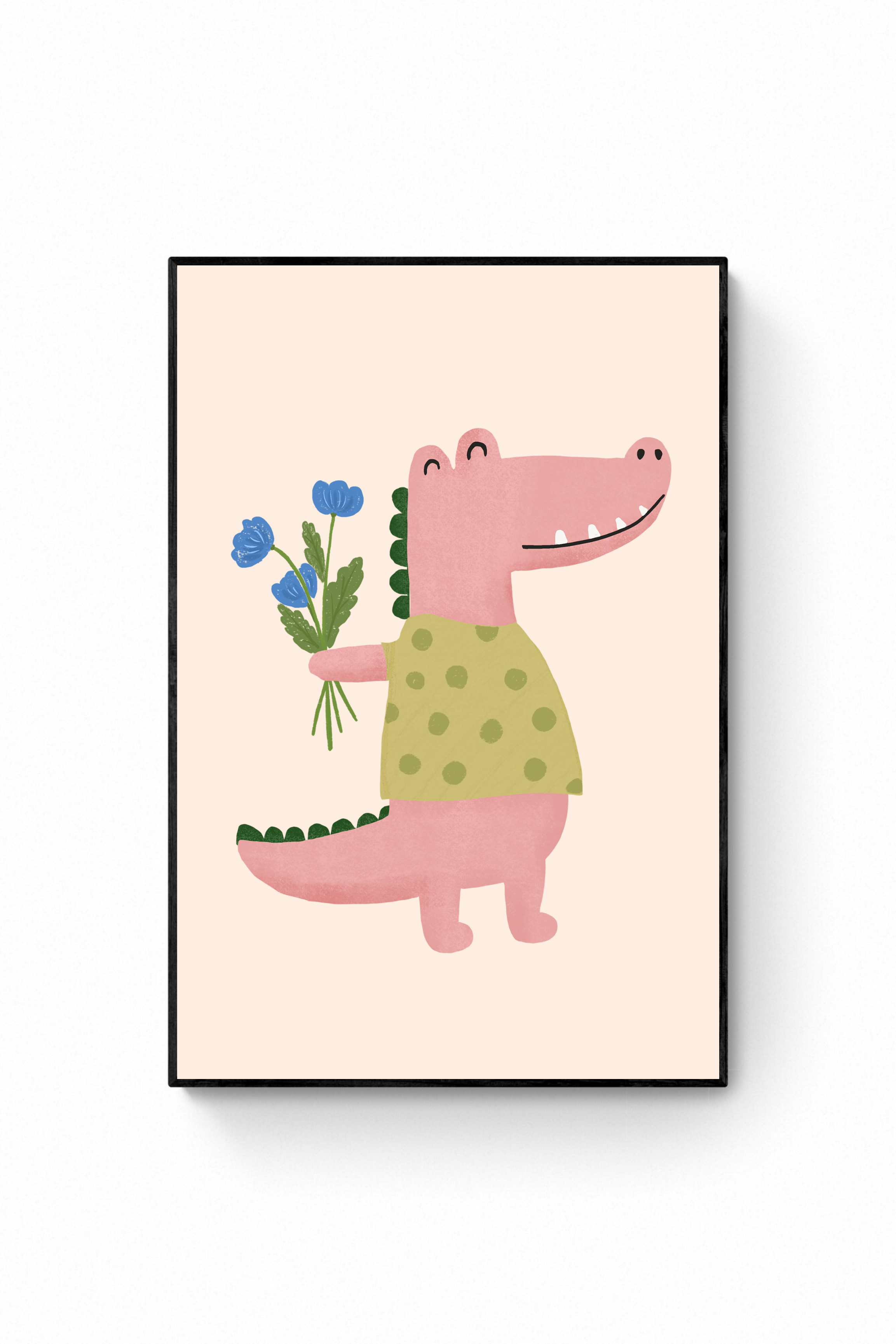 Cocodrilo - Flores azules