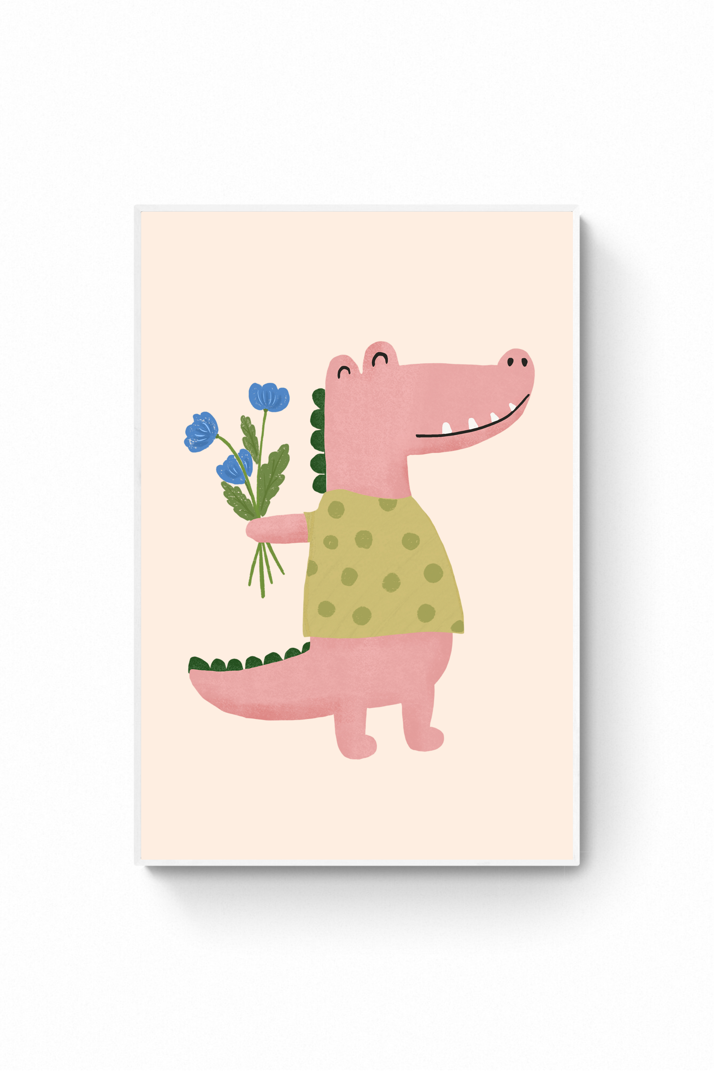 Cocodrilo - Flores azules